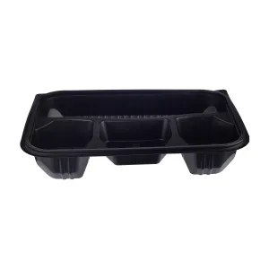 200 Pieces Black Base Rectangular 4-Compartment Container