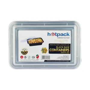 5 Pieces Black Base Rectangular Container With lid