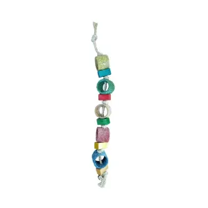 Akwa Tubes & Disc On Rope Hanging Parrot Bird Toy