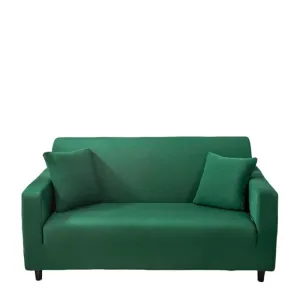 Anyhouz 3 Seater Sofa Cover Plain Green Style and Protection For Living Room Sofa Chair Elastic Stretchable Slipcover