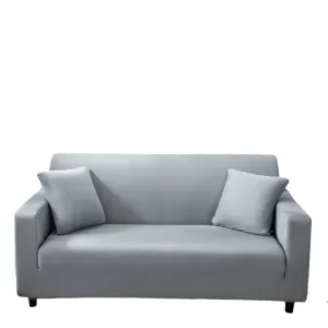 Anyhouz 4 Seater Sofa Cover Plain Ash Grey Style and Protection For Living Room Sofa Chair Elastic Stretchable Slipcover