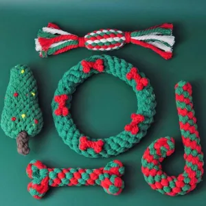 Christmas Themed Rope Dog Chew Toy