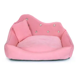 Dog Sofa Pink Gray Rhinestone Pet Bed Cover Mat