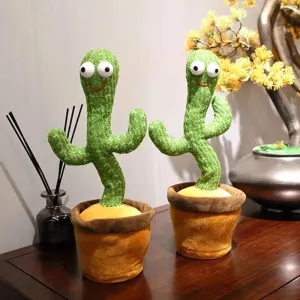 Lovely Talking Toy Dancing Cactus, Cactus Plush Toy, New Electronic Dancing Cactus, Luminous Recording Learning to Speak Twisting Kid Toy, Speak Talk Sound Record Repeat Toy, Kids Education Toy