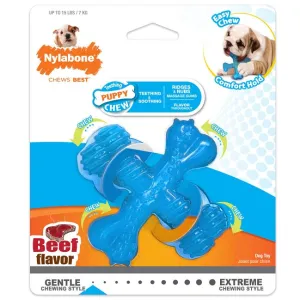 Nylabone Puppy Chew X Bone, Blue
