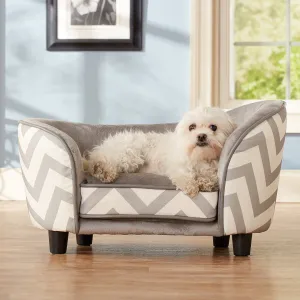 Pet Snuggle Dog Bed, Gray Chevron, X-Small, 27"L x 16"W x 16"H
