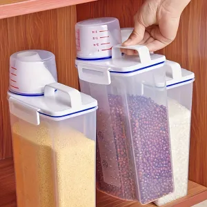 Portable Transparent Rice Barrel Airtight Storage for Cereals  Grains